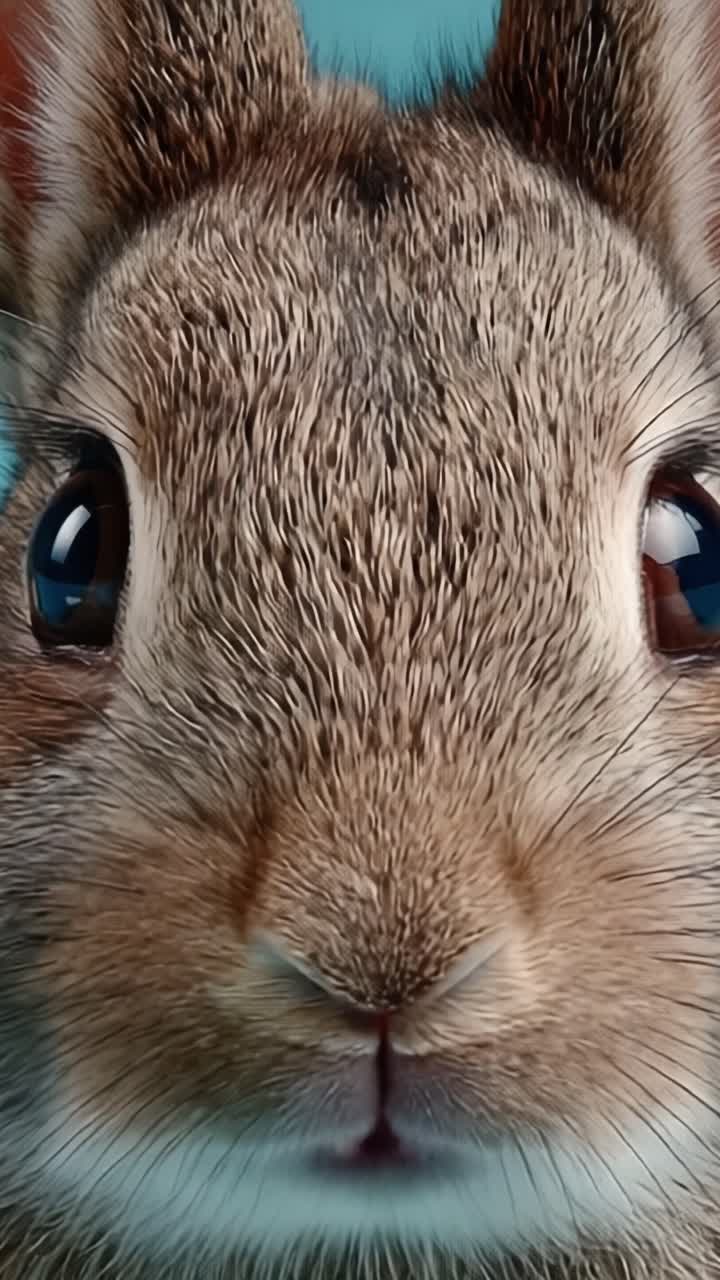 Captivating Close-Up of a Rabbit's Face, Highlighting Its Adorable Features and Expressive Eyes in Stunning Detail, Perfect for Nature Lovers and Animal Enthusiasts