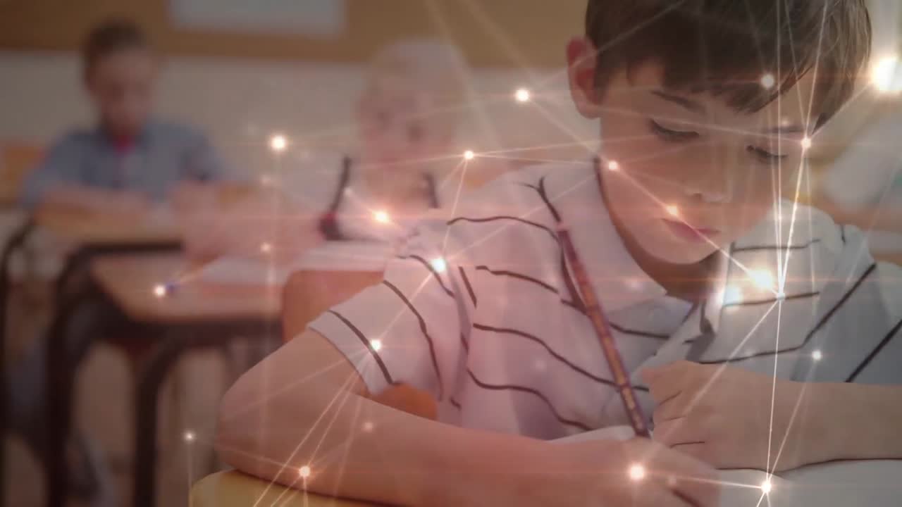 학교생의 글쓰기를 통한 연결 네트워크의 애니메이션