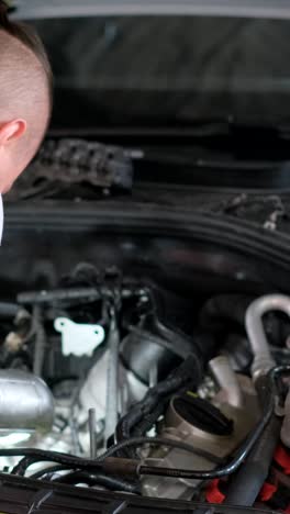 car engine under maintenance