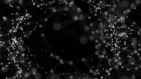 elemento fractal con líneas y puntos conectados. fondo de bucle virtual