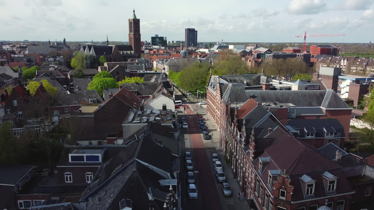 네덜란드 의 한 도시 의 공중 에서 볼 수 있는 모습