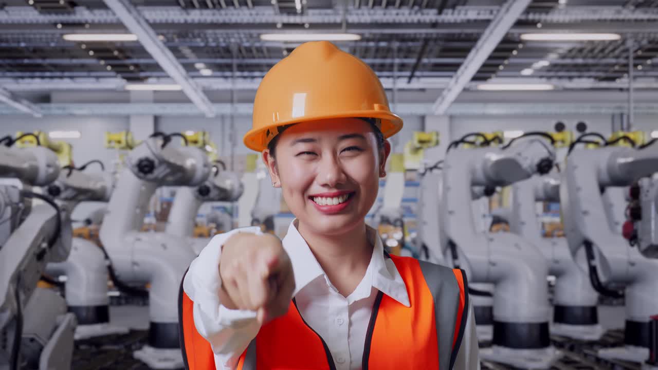 공장에서 여성 엔지니어