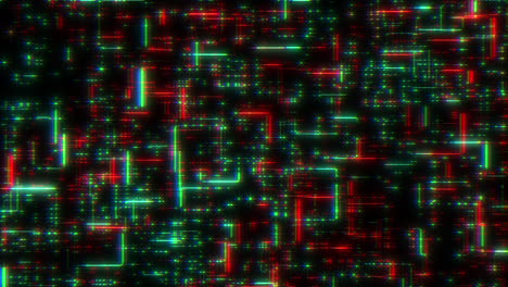 digital artwork of colorful grid vibrant red, green, and blue squares