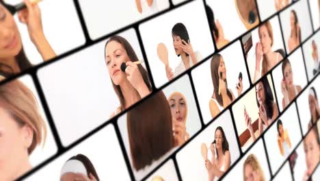 Montage-Von-Schönem-Frauen-Make-up