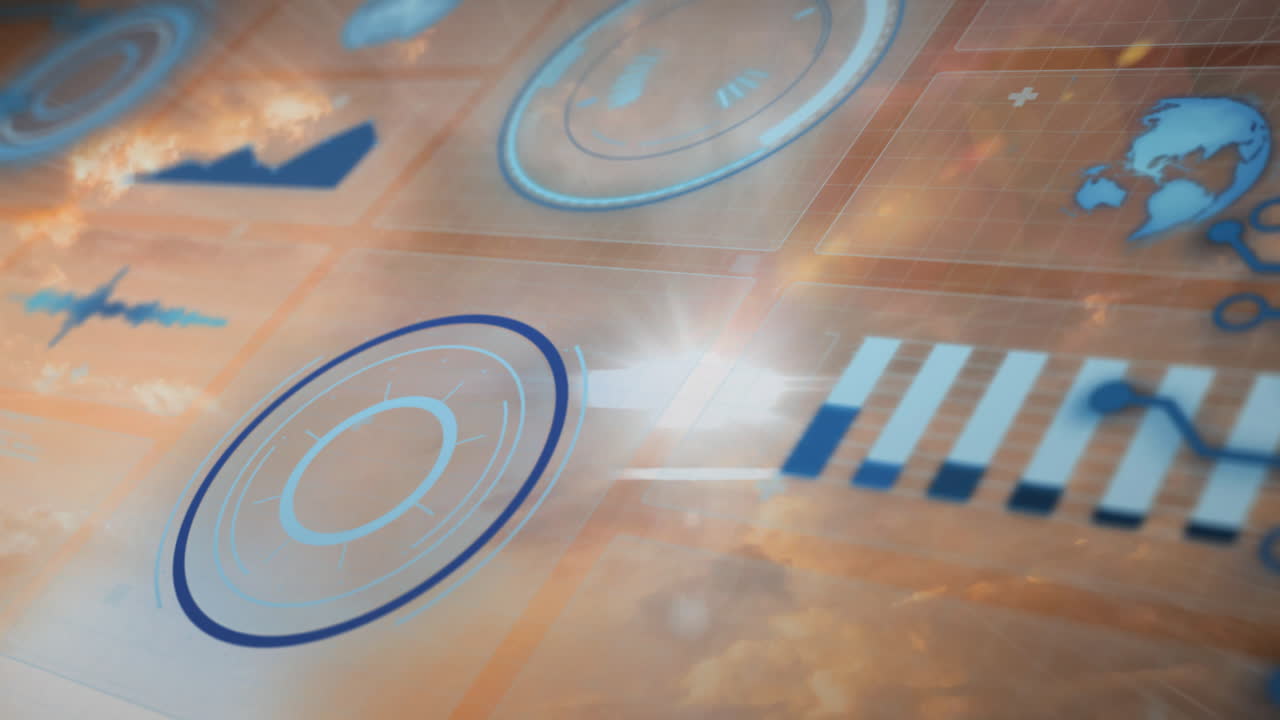 Animation of scope and data processing over screens