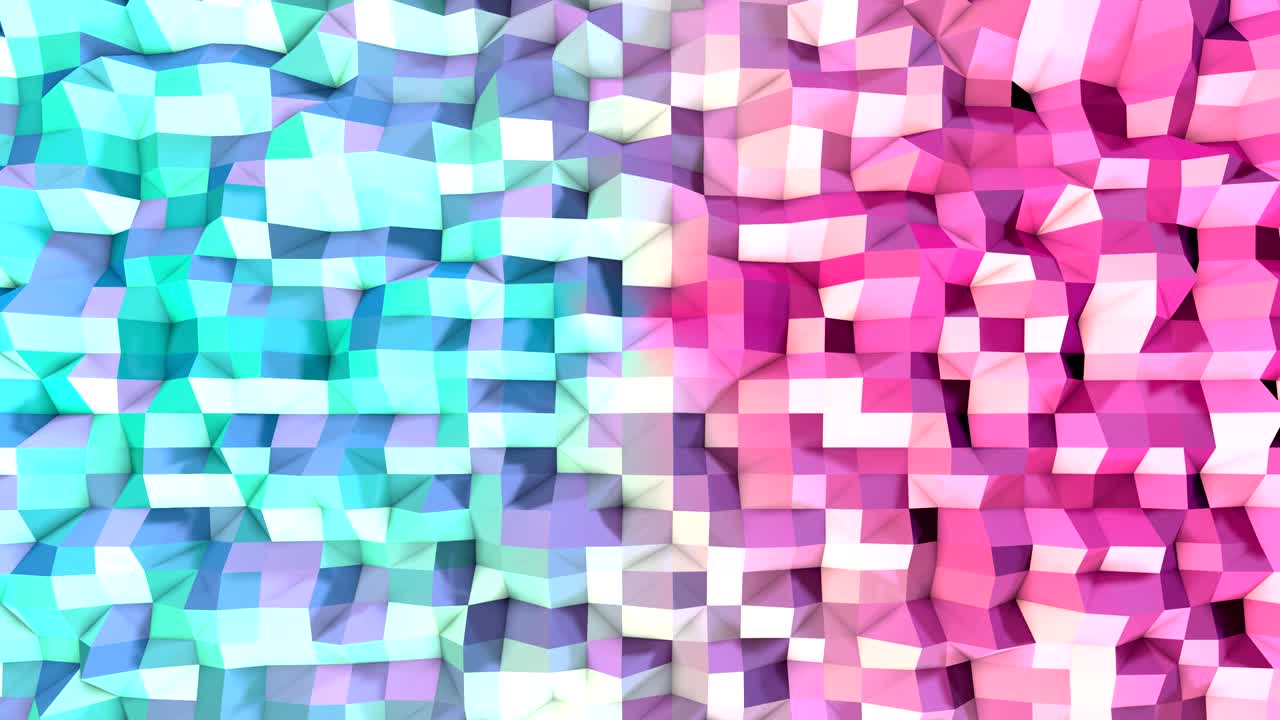 abstracto simple azul rosa baja poli superficie 3d como un fondo hermoso. suave geométrico baja poli fondo de movimiento de desplazamiento de polígonos de color rosa azul puro. fondo de bucle sin costuras 4k fullhd