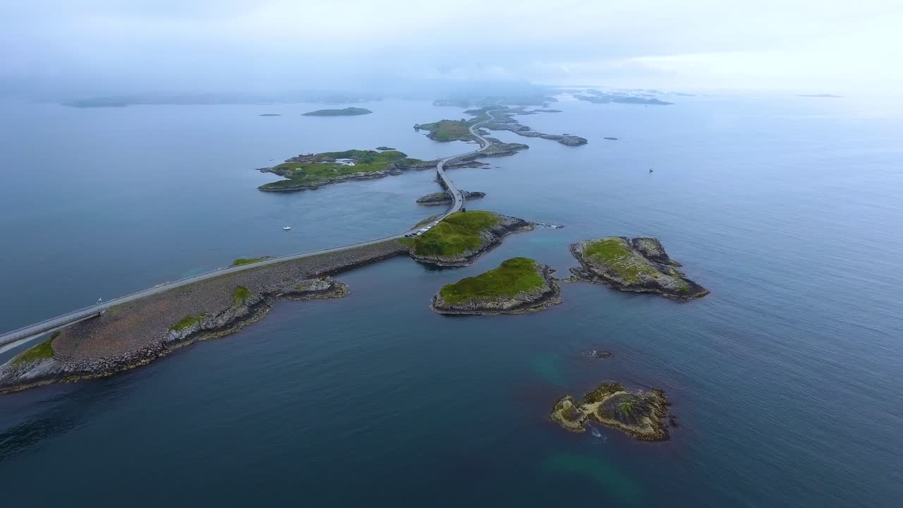 대서양 도로의 항공 사진.