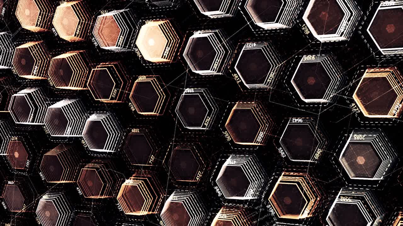 Abstract Hexagonal Technological Pattern