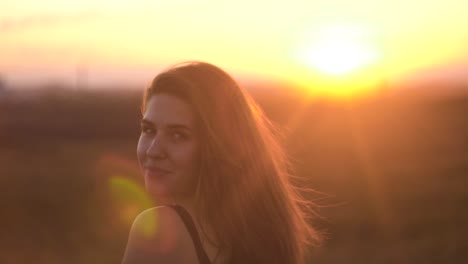 woman at sunset