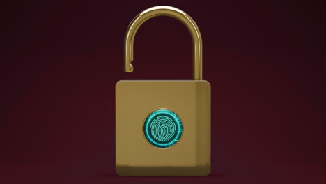 Padlock Fingerprint Touch Identify Cybersecurity Grant Access 4k
