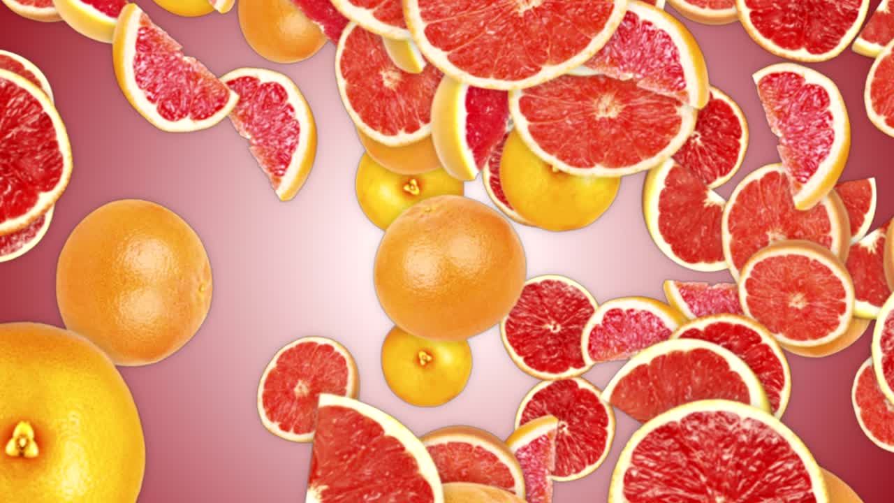 떨어지는 그레이프프루트 배경, 루프, 알파 채널