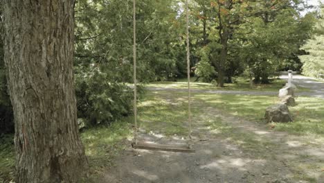 passing through a rope swing at the strathmere resort backyard