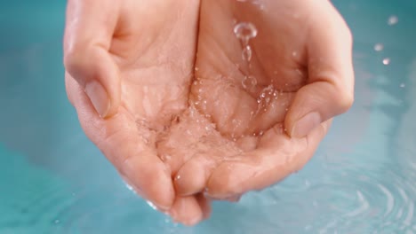 hands washing with water