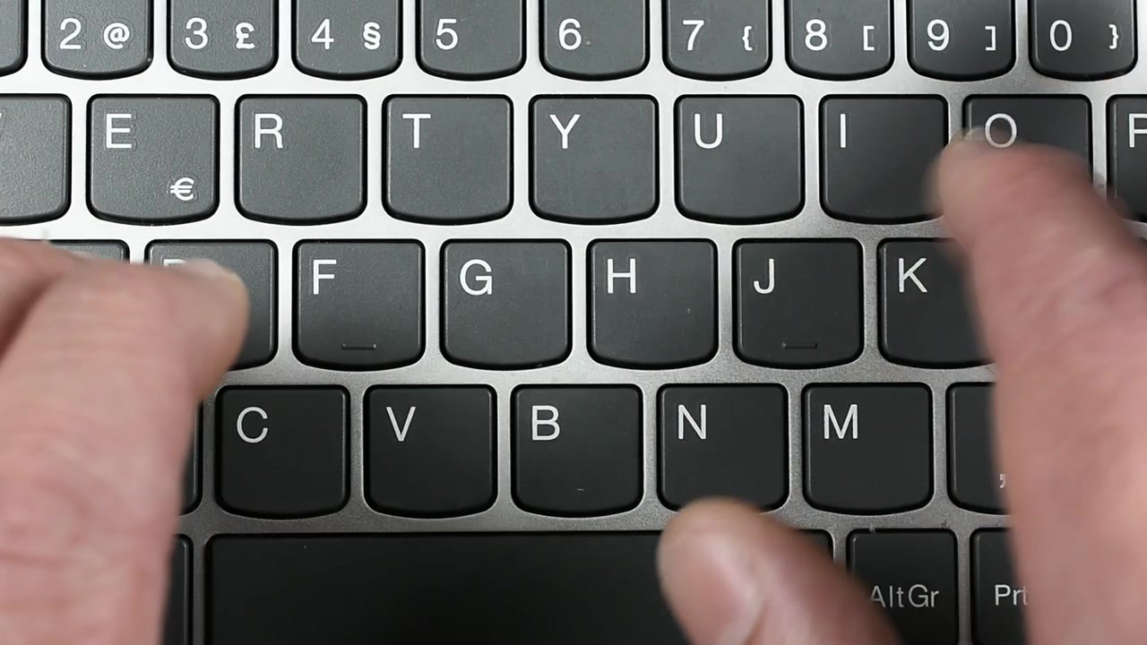 Fingers Typing on Computer Top View
