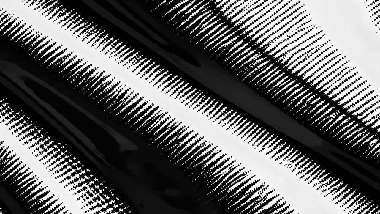 Abstract black and white pattern with dotted texture and flowing lines