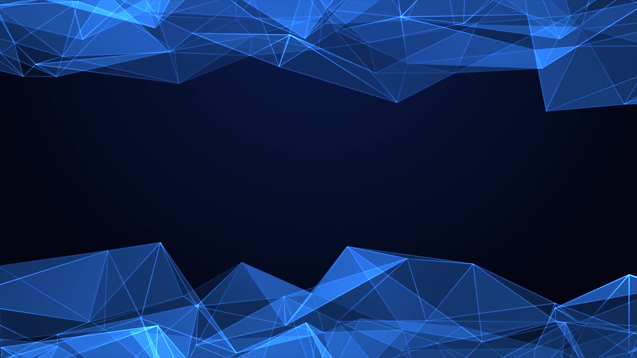 Abstract Plexus Blue Geometrical Shapes. Connection, Web Concept. Digital Loop Animation