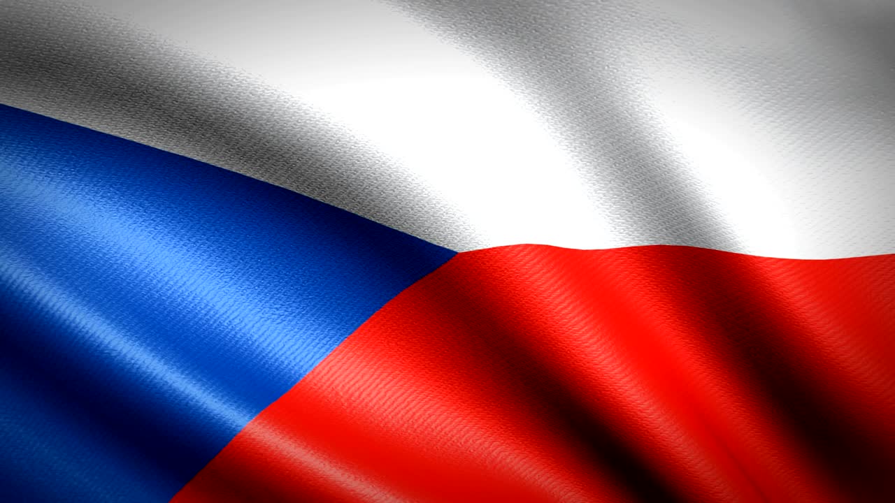 Bandeira da República Tcheca. Animação em Loop Contínuo. Vídeo em Alta Definição 4K