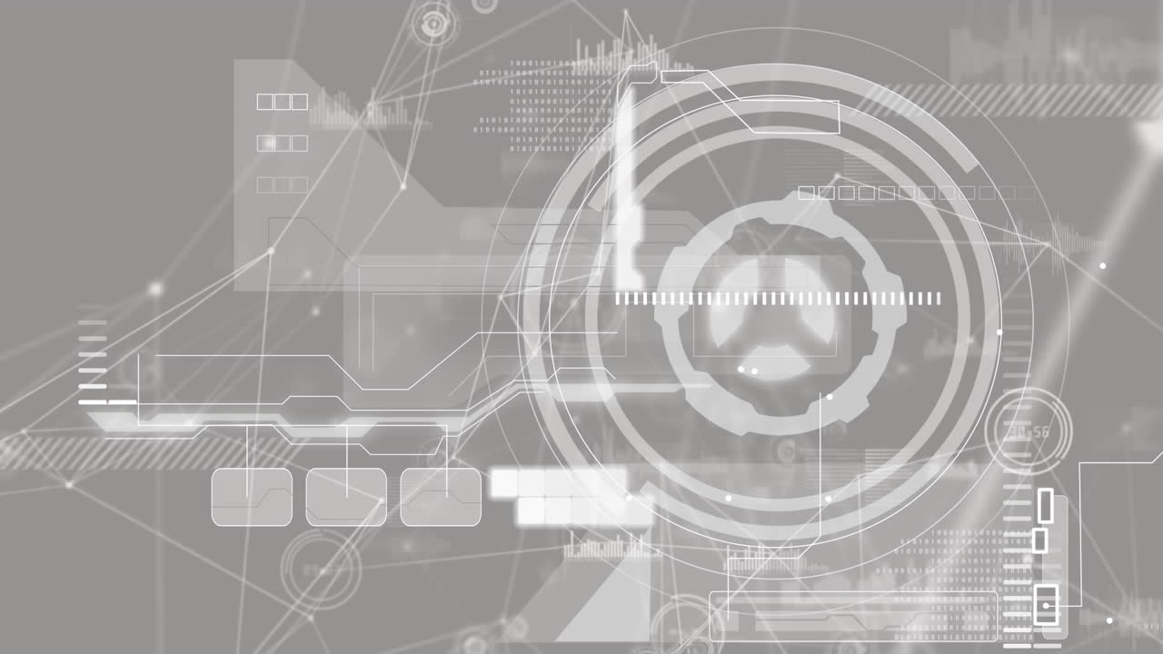 회색 배경 위의 데이터 처리의 애니메이션