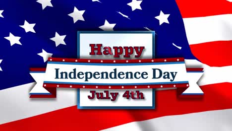 colorful confetti falling over independence day text against us flag