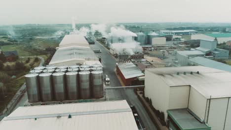 fruit processing plant. aerial view.