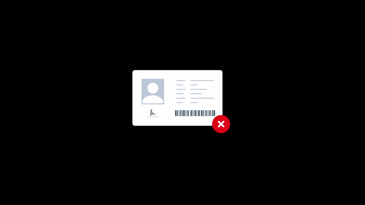Animated Illustration of an Invalid Identification Card
