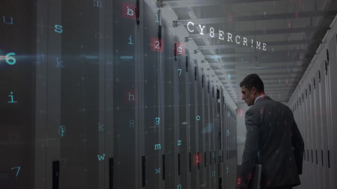 Technician in server room 4k