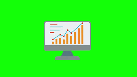 financial-Analytics-monitor-icon,-loop-animation-with-alpha-channel,-green-screen.