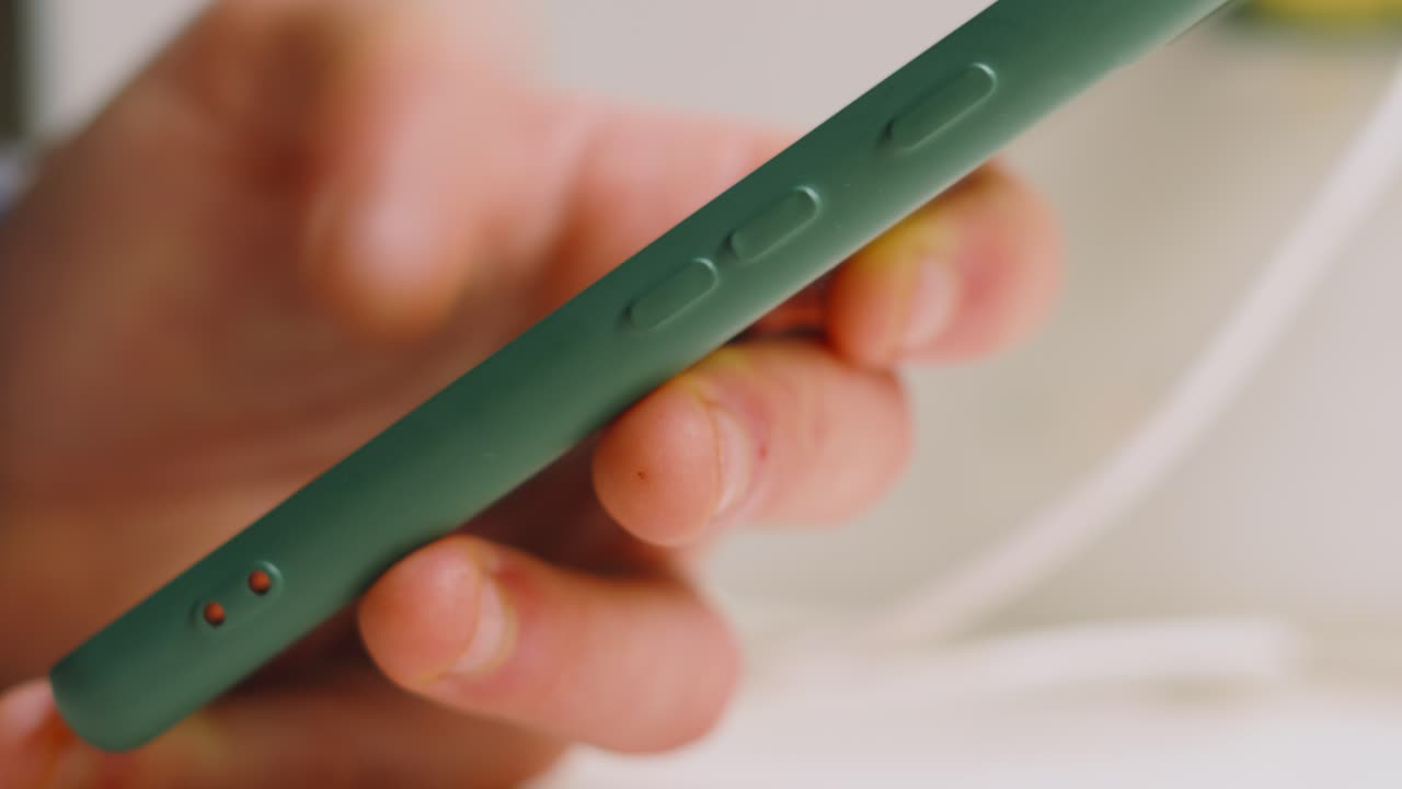 Timelapse of Thumb Scrolling Through Social Media Video Fast on Smartphone. Addictive Maximum Engagement Using Apps Online on the Internet