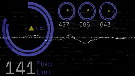 Animation of data processing on black background
