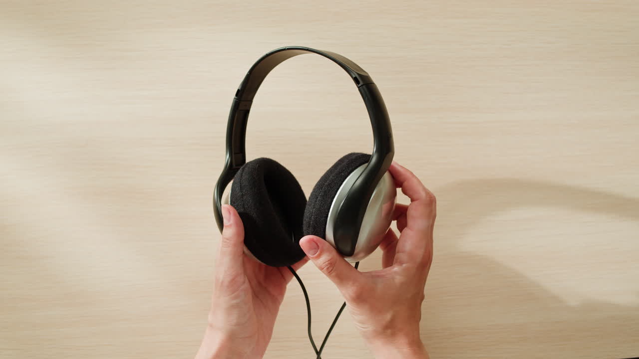 manos con auriculares