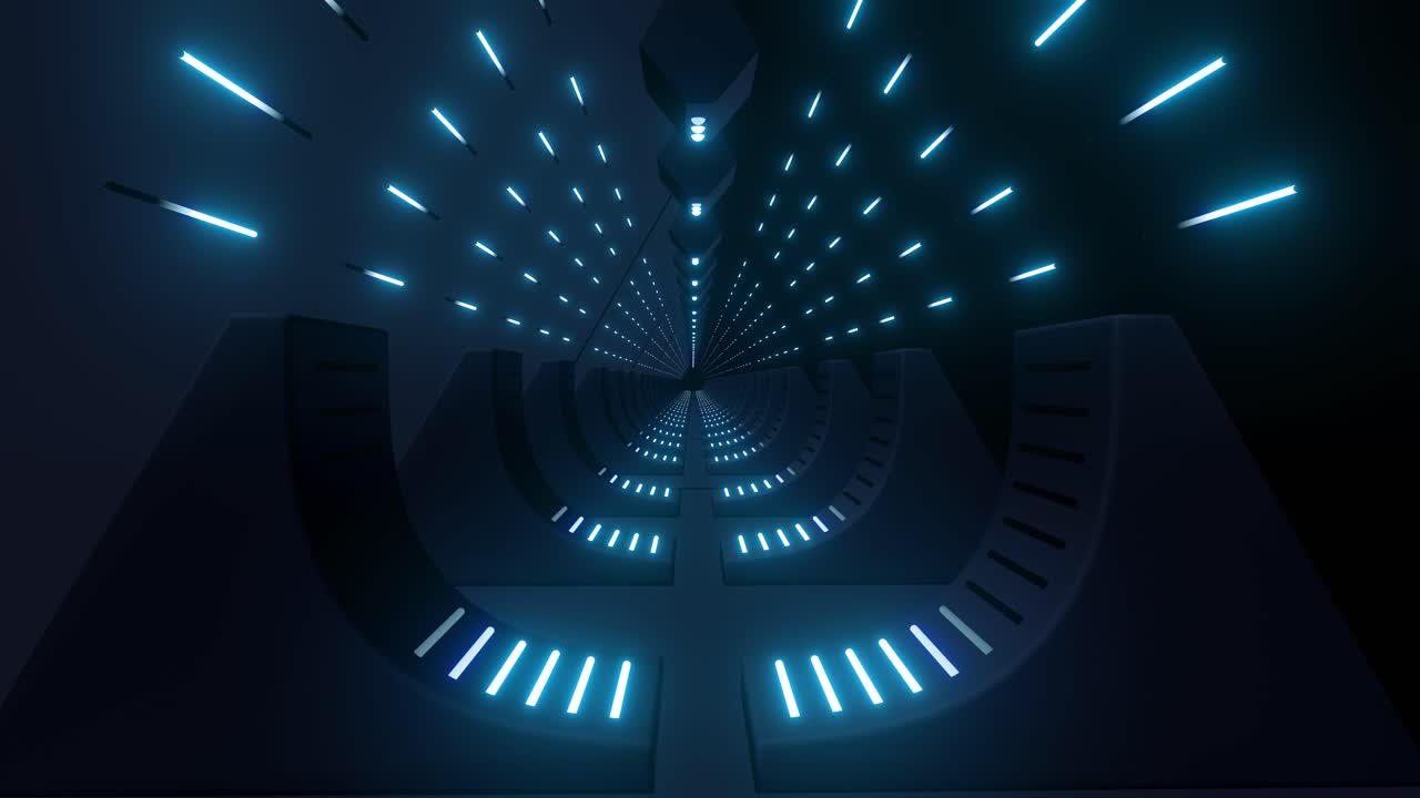 Neon Blue Futuristic Tunnel