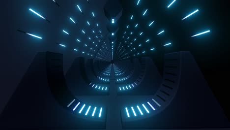 neon blue futuristic tunnel
