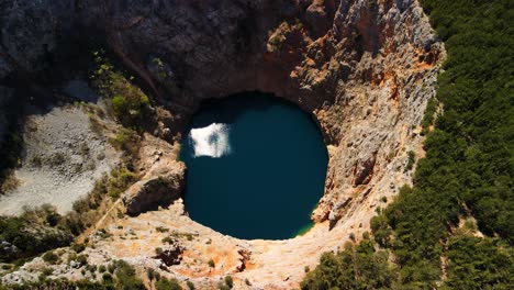 beautiful scenic landscape view of the red lake