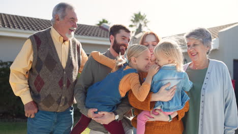 happy family with grandparents