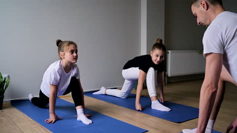 people practising yoga