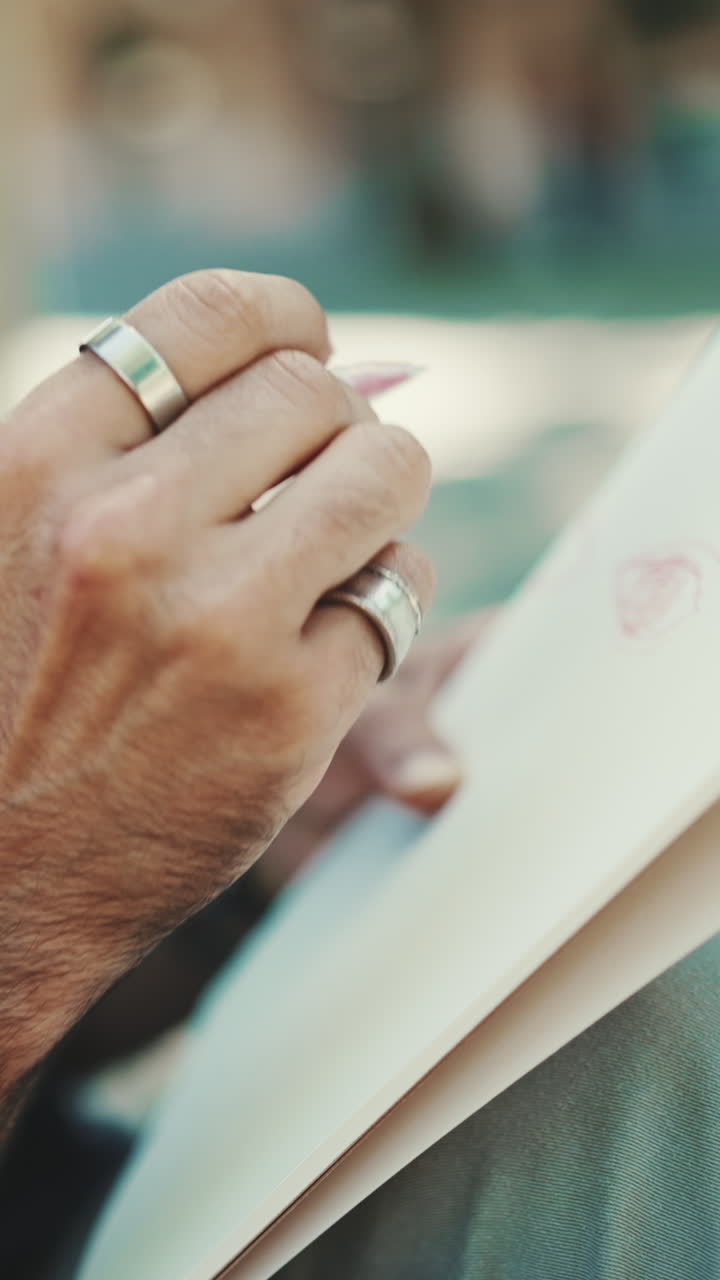 Hand writing with pen