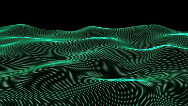 Digital color wave particles background