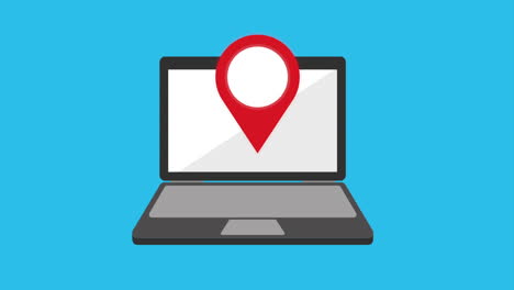 laptop with location pin