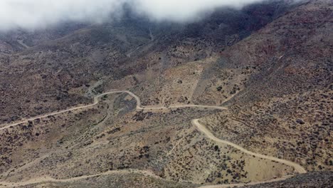 Carretera-De-Montaña-Remota-Que-Contornea-Las-Laderas-áridas-De-Argentina