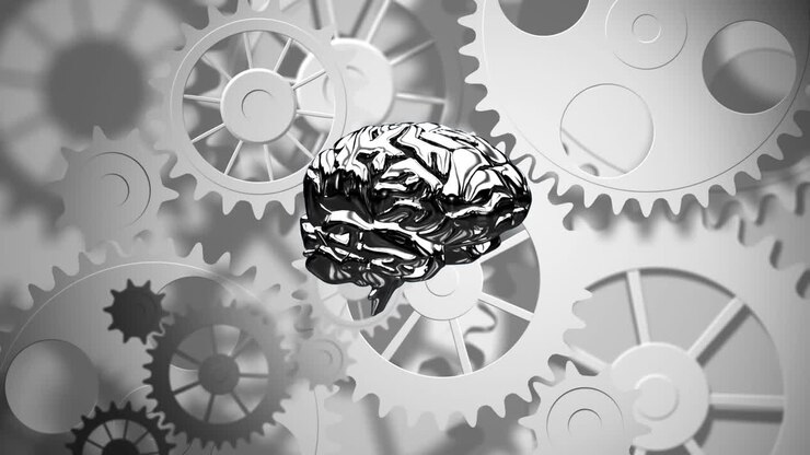 Spinning brain against mechanical gear