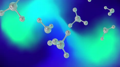 Animation-of-micro-of-molecules-models-over-multi-coloured-background