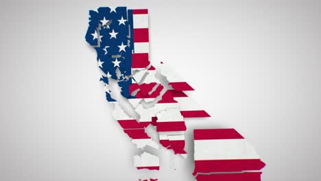 motion graphics carte animée de la formation de la californie - drapeau des états-unis