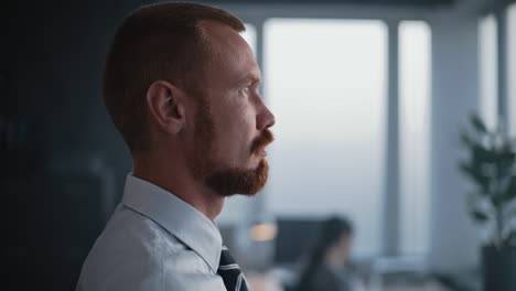 businessman in profile view