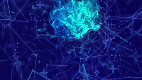 animazione di connessioni sul cervello umano