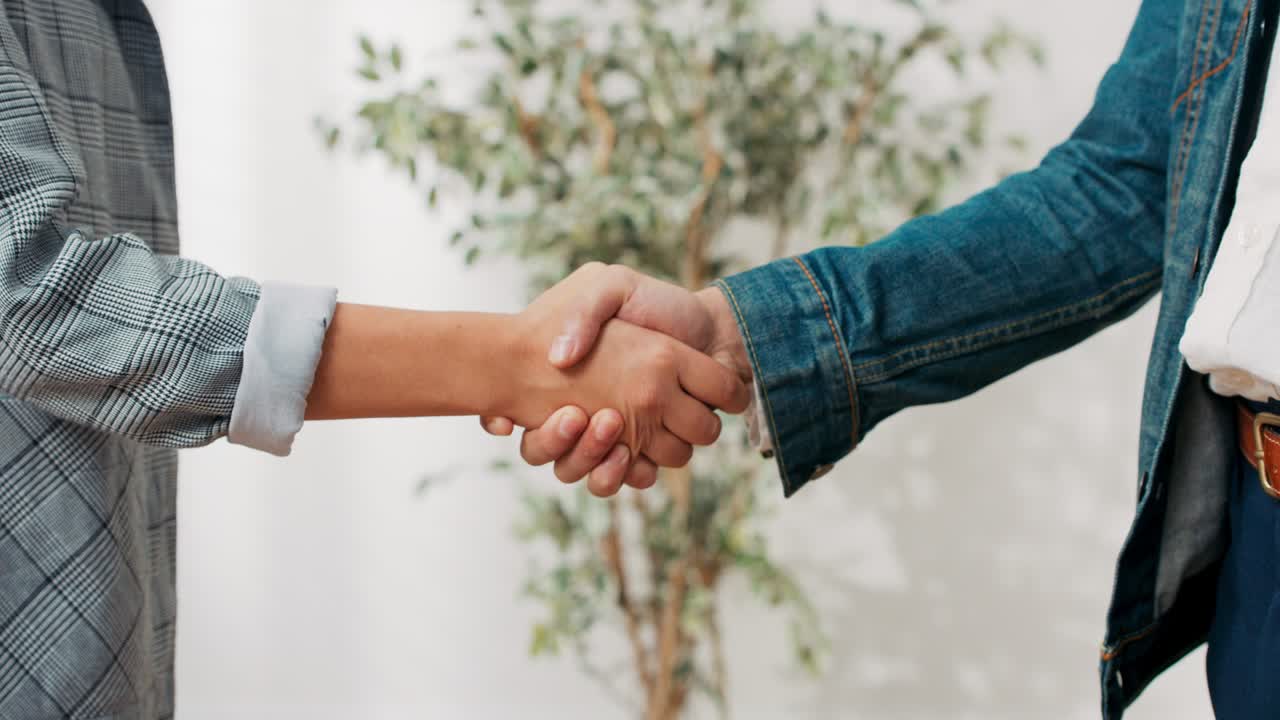 Shaking hands, hugging, greeting, saying goodbye, congratulating on buying, selling, renting an apartment, striking a bargain