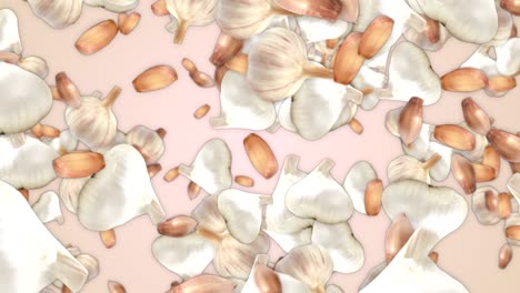 falling garlic background, with alpha channel, loop