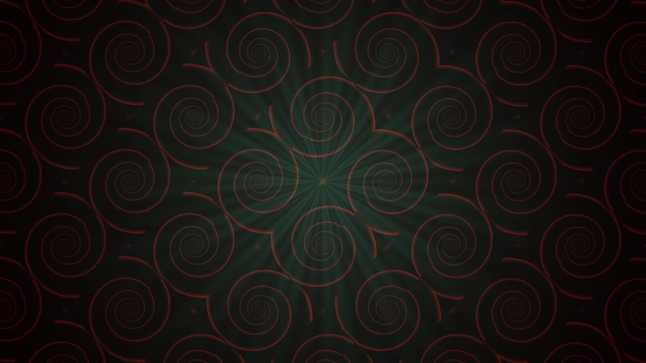 Abstract Dark Background with Rotating Red Spiral Patterns