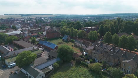 english council estate old housing homes aeria drone newmarket united kingdom