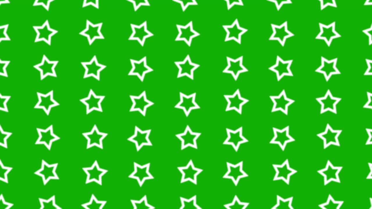 gráficos de movimiento de patrón de estrellas giratorias con fondo de pantalla verde