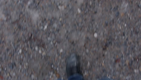 walking on gravel path